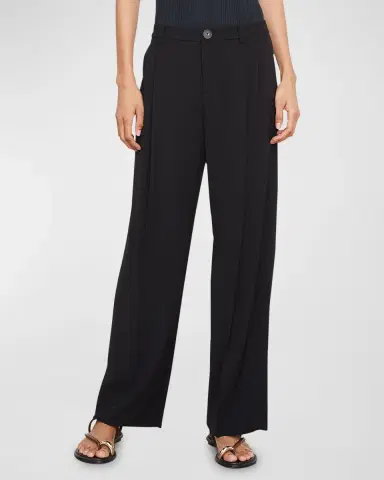 Vince Drop-Waist Pleated Crepe Trousers | Thumbnail 3 Vince Drop-Waist Pleated Crepe Trousers | Thumbnail 3