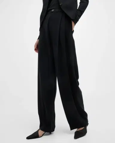 Vince Drop-Waist Pleated Crepe Trousers | Thumbnail 7 Vince Drop-Waist Pleated Crepe Trousers | Thumbnail 7
