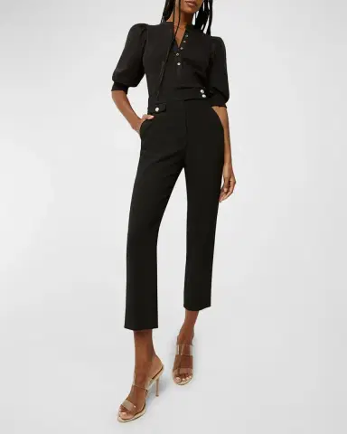 Veronica Beard Coralee Puff Sleeve Button-Front Top | Thumbnail 2 Veronica Beard Coralee Puff Sleeve Button-Front Top | Thumbnail 2