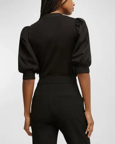 Veronica Beard Coralee Puff Sleeve Button-Front Top | Thumbnail 6 Veronica Beard Coralee Puff Sleeve Button-Front Top | Thumbnail 6