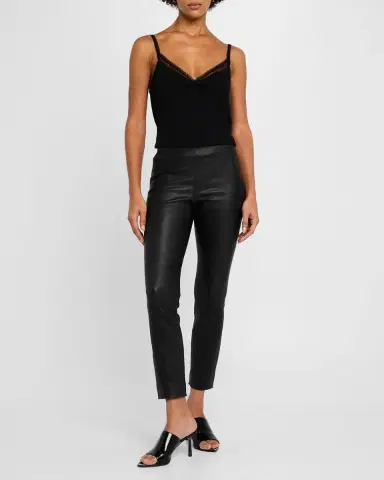 Vince Cropped Leather Leggings | Thumbnail 2 Vince Cropped Leather Leggings | Thumbnail 2