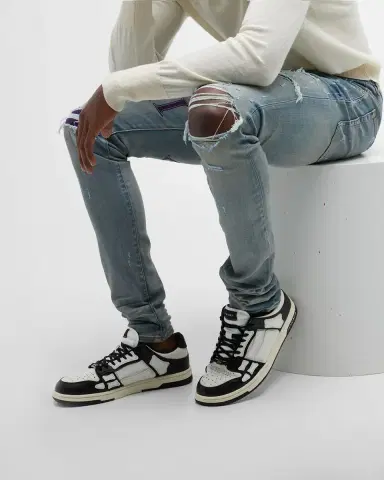 AMIRI Men's Skel Low-Top Leather Sneakers | Thumbnail 2 AMIRI Men's Skel Low-Top Leather Sneakers | Thumbnail 2