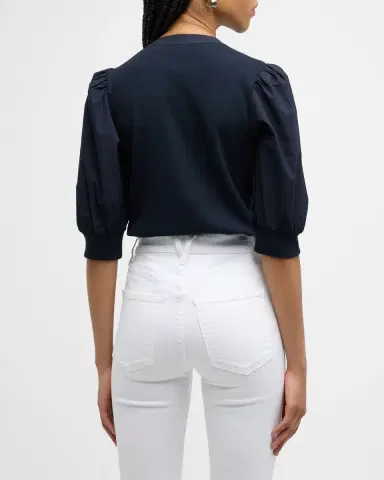 Veronica Beard Coralee Puff Sleeve Button-Front Top | Thumbnail 3 Veronica Beard Coralee Puff Sleeve Button-Front Top | Thumbnail 3