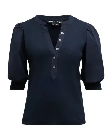 Veronica Beard Coralee Puff Sleeve Button-Front Top | Thumbnail 1 Veronica Beard Coralee Puff Sleeve Button-Front Top | Thumbnail 1