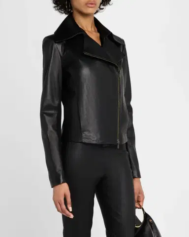 Vince Leather Zip-Front Jacket | Thumbnail 4 Vince Leather Zip-Front Jacket | Thumbnail 4