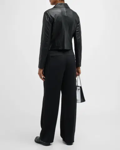 Vince Leather Zip-Front Jacket | Thumbnail 7 Vince Leather Zip-Front Jacket | Thumbnail 7