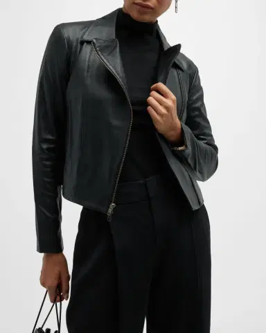 Vince Leather Zip-Front Jacket | Thumbnail 8 Vince Leather Zip-Front Jacket | Thumbnail 8