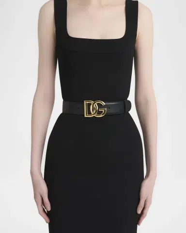 Dolce & Gabbana DG Logo Buckle Leather Belt | Thumbnail 2 Dolce & Gabbana DG Logo Buckle Leather Belt | Thumbnail 2