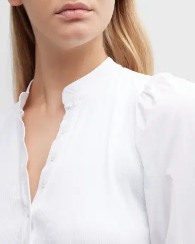Veronica Beard Coralee Puff Sleeve Button-Front Top | Thumbnail 5 Veronica Beard Coralee Puff Sleeve Button-Front Top | Thumbnail 5