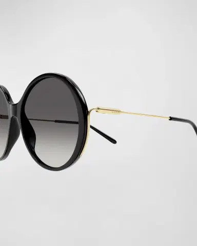 Chloé Oversized Round Acetate and Metal Sunglasses | Thumbnail 2 Chloé Oversized Round Acetate and Metal Sunglasses | Thumbnail 2