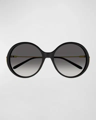 Chloé Oversized Round Acetate and Metal Sunglasses | Thumbnail 3 Chloé Oversized Round Acetate and Metal Sunglasses | Thumbnail 3