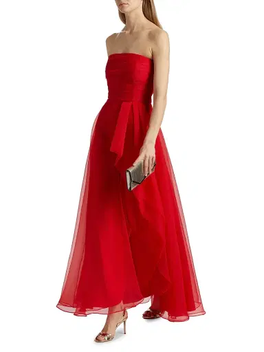Theia Women's Teresa Draped Tulle Gown - Poppy | Thumbnail 2 Theia Women's Teresa Draped Tulle Gown - Poppy | Thumbnail 2