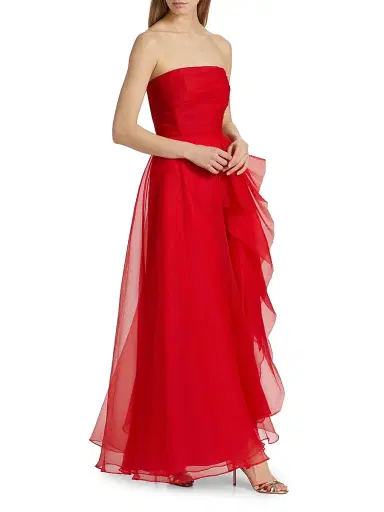 Theia Women's Teresa Draped Tulle Gown - Poppy | Thumbnail 4 Theia Women's Teresa Draped Tulle Gown - Poppy | Thumbnail 4