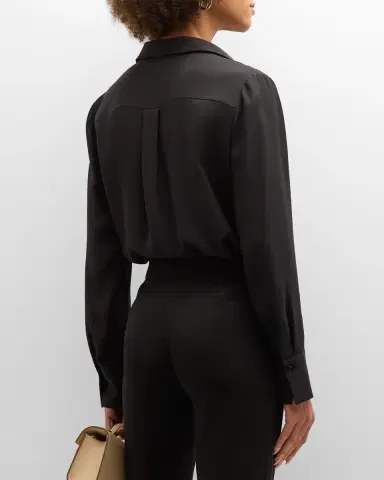 Lafayette 148 New York Scottie Silk Button-Down Blouse | Thumbnail 2 Lafayette 148 New York Scottie Silk Button-Down Blouse | Thumbnail 2