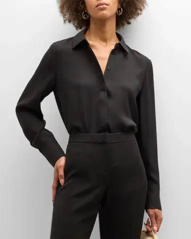 Lafayette 148 New York Scottie Silk Button-Down Blouse | Thumbnail 3 Lafayette 148 New York Scottie Silk Button-Down Blouse | Thumbnail 3