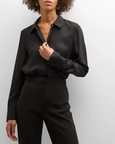 Lafayette 148 New York Scottie Silk Button-Down Blouse | Thumbnail 7 Lafayette 148 New York Scottie Silk Button-Down Blouse | Thumbnail 7