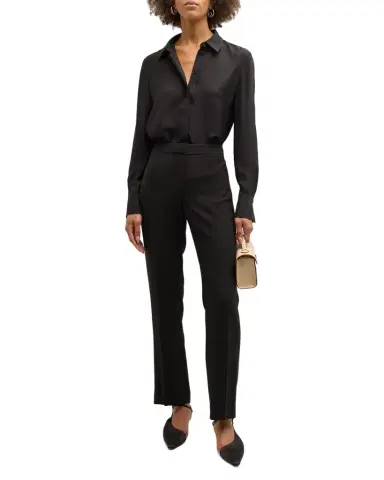 Lafayette 148 New York Scottie Silk Button-Down Blouse | Thumbnail 1 Lafayette 148 New York Scottie Silk Button-Down Blouse | Thumbnail 1