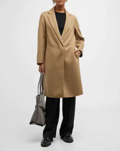 Vince Classic Straight Wool-Blend Coat | Thumbnail 2 Vince Classic Straight Wool-Blend Coat | Thumbnail 2