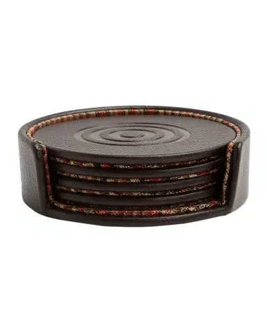 WOLF X WM Brown 4-Piece Coaster Set | Thumbnail 1 WOLF X WM Brown 4-Piece Coaster Set | Thumbnail 1