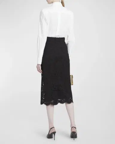 Dolce & Gabbana Lace Scalloped-Hem Midi Skirt | Thumbnail 3 Dolce & Gabbana Lace Scalloped-Hem Midi Skirt | Thumbnail 3