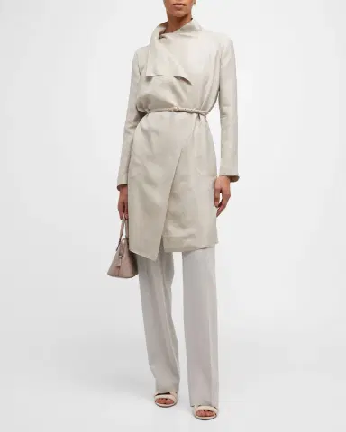 Giorgio Armani Belted Metallic Wrap Coat | Thumbnail 2 Giorgio Armani Belted Metallic Wrap Coat | Thumbnail 2