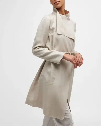 Giorgio Armani Belted Metallic Wrap Coat | Thumbnail 7 Giorgio Armani Belted Metallic Wrap Coat | Thumbnail 7