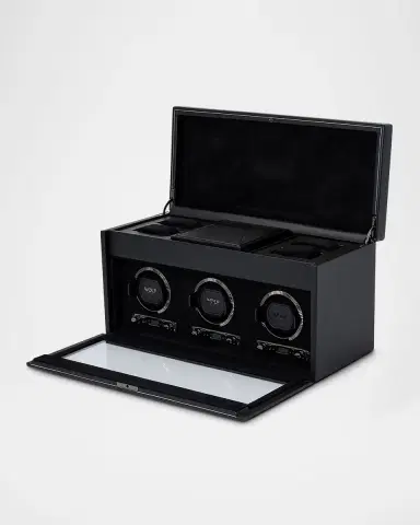 Wolf British Racing Triple Watch Winder with Storage | Thumbnail 2 Wolf British Racing Triple Watch Winder with Storage | Thumbnail 2