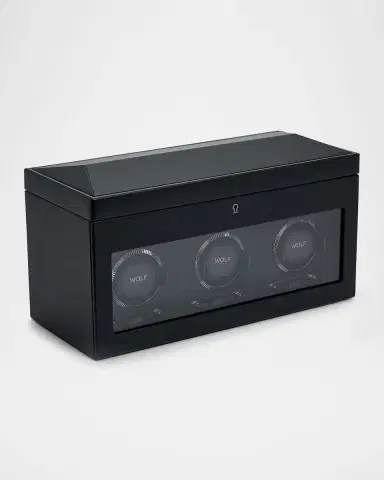 Wolf British Racing Triple Watch Winder with Storage | Thumbnail 3 Wolf British Racing Triple Watch Winder with Storage | Thumbnail 3