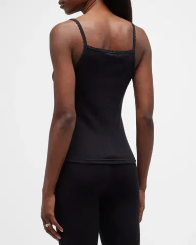 LESET Cotton Pointelle Scalloped Tank Top | Thumbnail 3 LESET Cotton Pointelle Scalloped Tank Top | Thumbnail 3