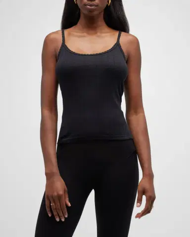LESET Cotton Pointelle Scalloped Tank Top | Thumbnail 4 LESET Cotton Pointelle Scalloped Tank Top | Thumbnail 4
