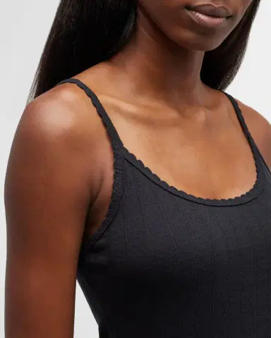 LESET Cotton Pointelle Scalloped Tank Top | Thumbnail 5 LESET Cotton Pointelle Scalloped Tank Top | Thumbnail 5