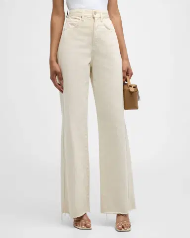 Veronica Beard Taylor Wide-Leg Frayed Jeans | Thumbnail 2 Veronica Beard Taylor Wide-Leg Frayed Jeans | Thumbnail 2