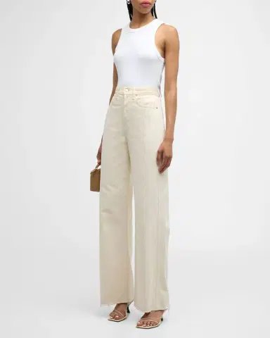 Veronica Beard Taylor Wide-Leg Frayed Jeans | Thumbnail 3 Veronica Beard Taylor Wide-Leg Frayed Jeans | Thumbnail 3