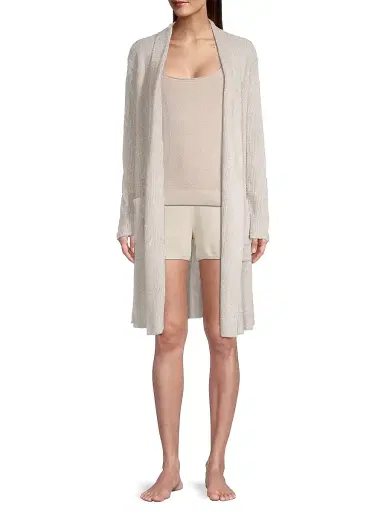 Barefoot Dreams Women's CozyChic Lite Rib-Knit Robe - Sea Salt | Thumbnail 2 Barefoot Dreams Women's CozyChic Lite Rib-Knit Robe - Sea Salt | Thumbnail 2