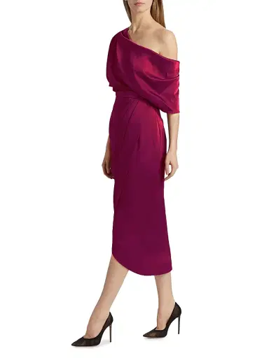 Theia Women's Rayna One-Shoulder Gown - Oxblood | Thumbnail 2 Theia Women's Rayna One-Shoulder Gown - Oxblood | Thumbnail 2