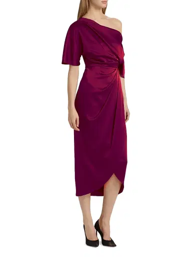 Theia Women's Rayna One-Shoulder Gown - Oxblood | Thumbnail 4 Theia Women's Rayna One-Shoulder Gown - Oxblood | Thumbnail 4