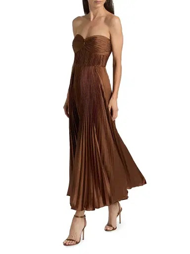 Amur Women's Pleated Strapless Belle Dress | Thumbnail 2 Amur Women's Pleated Strapless Belle Dress | Thumbnail 2