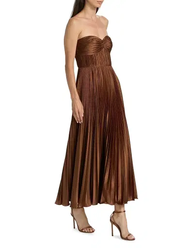 Amur Women's Pleated Strapless Belle Dress | Thumbnail 4 Amur Women's Pleated Strapless Belle Dress | Thumbnail 4