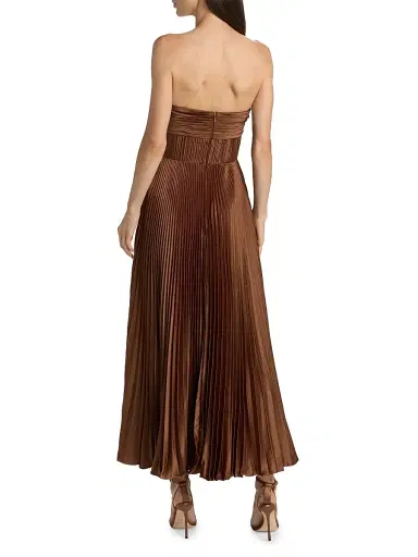 Amur Women's Pleated Strapless Belle Dress | Thumbnail 5 Amur Women's Pleated Strapless Belle Dress | Thumbnail 5