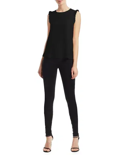 Cinq à Sept Women's Tous Les Jours Lenore Silk Tank - Black | Thumbnail 2 Cinq à Sept Women's Tous Les Jours Lenore Silk Tank - Black | Thumbnail 2