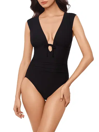 Magicsuit Women's Solids Dash Plunging V-Neck One-Piece Swimsuit - Black | Thumbnail 1 Magicsuit Women's Solids Dash Plunging V-Neck One-Piece Swimsuit - Black | Thumbnail 1