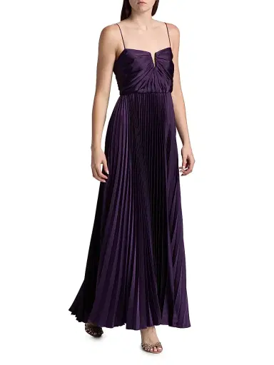 As It May Women's Annna Hammered Satin Gown - Dark Plum | Thumbnail 2 As It May Women's Annna Hammered Satin Gown - Dark Plum | Thumbnail 2