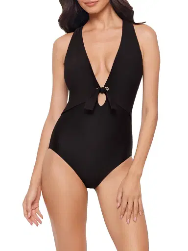 Magicsuit Women's Solid Halle Colorblocked One-Piece Swimsuit - Black | Thumbnail 2 Magicsuit Women's Solid Halle Colorblocked One-Piece Swimsuit - Black | Thumbnail 2