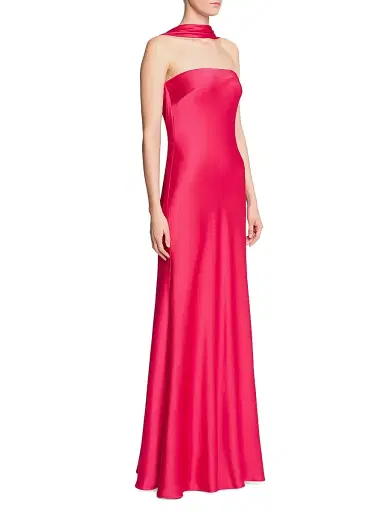 Halston Women's Vali Crepe Cowlback Gown - Opera | Thumbnail 3 Halston Women's Vali Crepe Cowlback Gown - Opera | Thumbnail 3