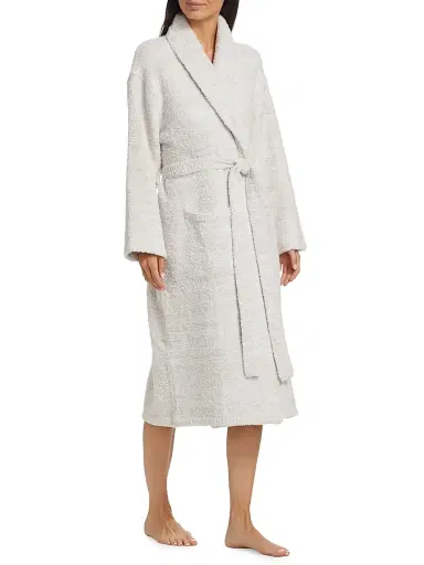 Barefoot Dreams Women's The CozyChic Adult Robe - Stone White | Thumbnail 2 Barefoot Dreams Women's The CozyChic Adult Robe - Stone White | Thumbnail 2