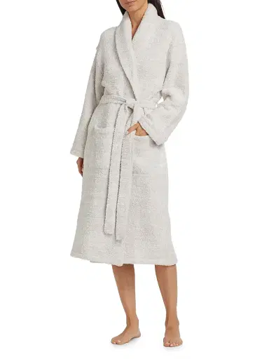 Barefoot Dreams Women's The CozyChic Adult Robe - Stone White | Thumbnail 3 Barefoot Dreams Women's The CozyChic Adult Robe - Stone White | Thumbnail 3