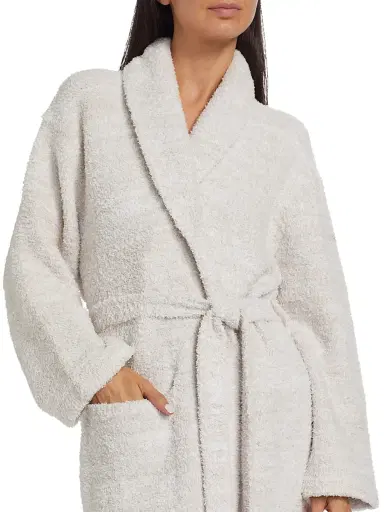 Barefoot Dreams Women's The CozyChic Adult Robe - Stone White | Thumbnail 5 Barefoot Dreams Women's The CozyChic Adult Robe - Stone White | Thumbnail 5