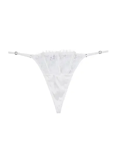 Fleur du Mal Women's Frankie Eyelash Lace Thong | Thumbnail 1 Fleur du Mal Women's Frankie Eyelash Lace Thong | Thumbnail 1