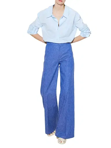 Callas Milano Women's Jane - Stretch Denim Flare-leg High Waist Jeans - Pale Blue | Thumbnail 4 Callas Milano Women's Jane - Stretch Denim Flare-leg High Waist Jeans - Pale Blue | Thumbnail 4