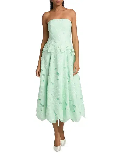 As It May Women's Isla Strapless Lace Midi-Dress - Mint | Thumbnail 2 As It May Women's Isla Strapless Lace Midi-Dress - Mint | Thumbnail 2